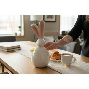 Spring Gatherings Ceramic Bunny Figurine OS White Brand New Easter Decor